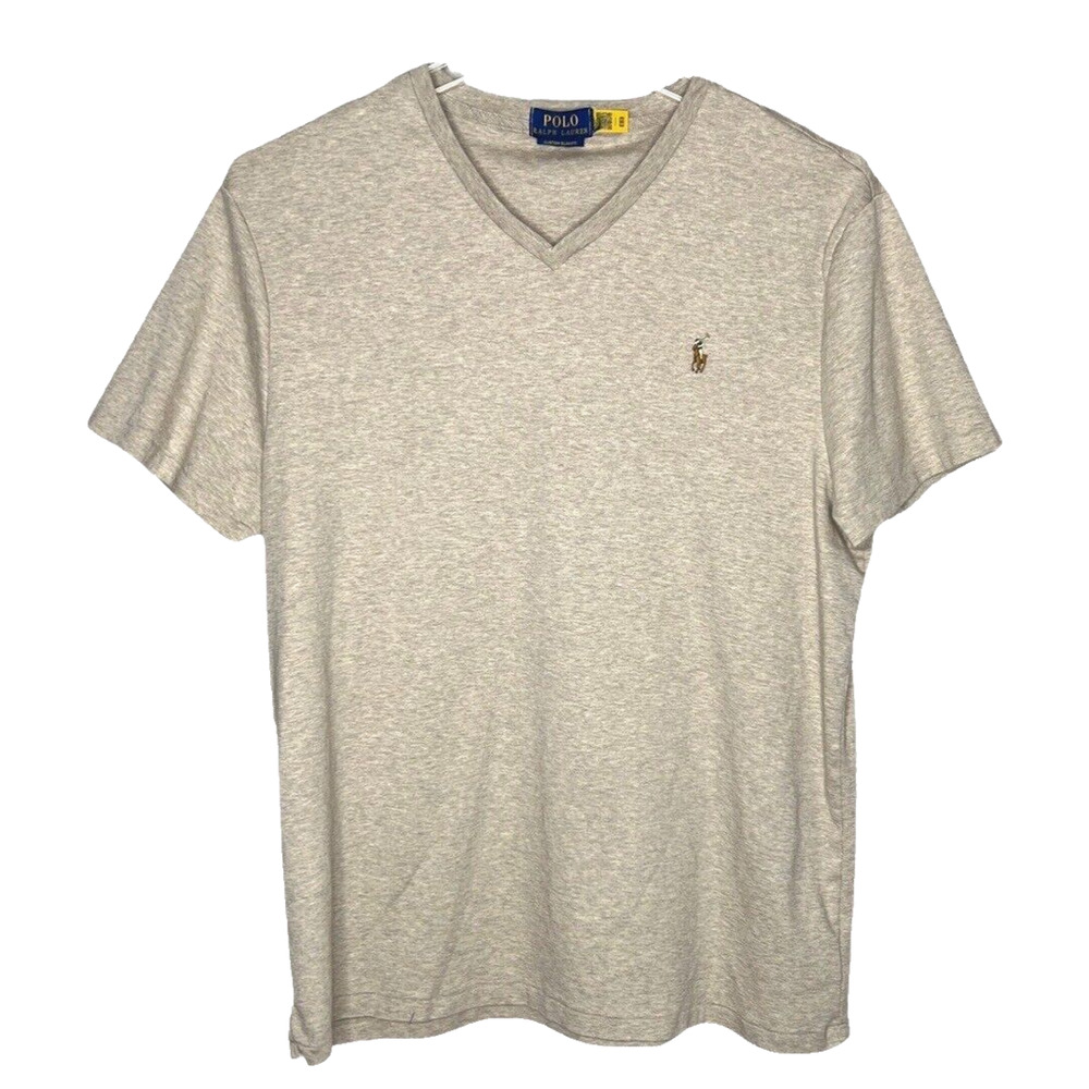 Polo Ralph Lauren Shirt Men XL Slim Fit Beige Basic Casual Basic Neutral Minimal